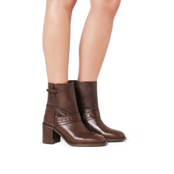 Aquatalia Evette Leather Pull-on Booties Size 9 - Picture 4 of 12